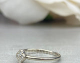 0.2ct Round Cut Moissanite Floral Women Engagement Ring 14k White Gold Plated