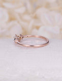 1ct Round Diamond Engagement Ring Sapphire Accents Trilogy 14k Rose Gold Finish