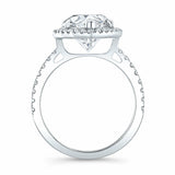 2ct Marquise Cut VVS1 Diamond Gatsby Halo Engagement Ring 14k White Gold Finish