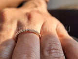 0.25ct Round Cut Moissanite Minimalist Women Wedding Band 14k White Gold Plated