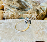 2.2ct Emerald Cut Simulated Blue Sapphire Solitaire Ring 14k White Gold Plated