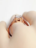2Ct Princess Cut Diamond Engagement Ring 14K Rose Gold Finish with Round Accents