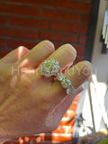 2.1ct Round Cut Moissanite Three Stone Engagement Ring 14k Yellow Gold Plated