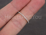 0.2ct Round Cut Moissanite Thin Full Eternity Wedding Band 14k White Gold Plated