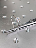 0.5ct Round Cut Moissanite Solitaire Women Engagement Ring 14k White Gold Plated