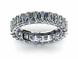 4ct Emerald Diamond Eternity Anniversary Wedding Ring Band 14k White Gold Finish