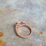 1.1ct Cushion Cut Peach Morganite Halo Women Solitaire Ring 14k Rose Gold Finish