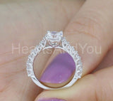 2.2ct Round Cut Moissanite Solitaire with Accents Ring 14k White Gold Plated