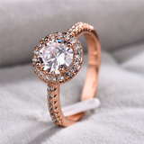 2.3ct Round Cut Diamond Engagement Ring 14k RoseGold Finish Halo Solitaire Women