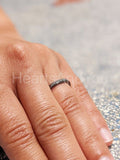 0.2ct Round Cut Moissanite Anniversary Women Wedding Band 14k Black Gold Plated