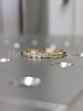 0.3ct Round Cut Moissanite Bezel Set Women Wedding Band 14k Yellow Gold Plated