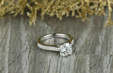 1.7ct Round Cut Diamond Engagement Ring 14k White Gold Finish Solitaire Bridal