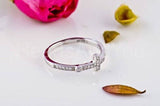 0.23ct Round Cut Moissanite Holy Cross Women Wedding Band 14k White Gold Plated