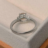 1.6ct Engagement Ring Round Cut Morganite Accents Solitaire 14k WhiteGold Finish