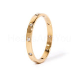 0.3ct Round Cut Moissanite Dainty Flush Set Wedding Band 14K Yellow Gold Plated