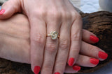 Statement Women Engagement Ring 1.2ct Round Cut Diamond 14k Yellow Gold Finish