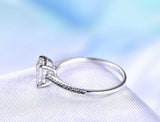 0.5ct Princess Cut Diamond Black Solitaire Engagement Ring 14k White Gold Finish