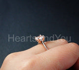 1ct Round Cut Simulated Morganite Solitaire Engagement Ring 14k Rose Gold Plated