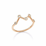 0.2ct Round Cut Diamond Engagement Ring 14k Rose Gold Finish Constellation Midi