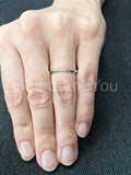 0.2ct Round Cut Moissanite Curved Minimalist Wedding Band 14k White Gold Plated