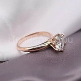 0.4ct Round Cut Moissanite Solitaire Women Engagement Ring 14k Rose Gold Plated