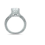 4ct Princess Cut Diamond Split Shank Iced Solitaire Ring 14K White Gold Finish