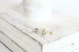 1ct Stud Earrings Round Cut London Blue Topaz Solitaire 14k Yellow Gold Finish
