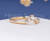 0.2ct Round Cut Moissanite Curved Stackable Wedding Band 14k Yellow Gold Plated