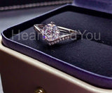 0.5ct Round Cut Moissanite Curved Women Engagement Ring 14k White Gold Plated