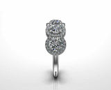 2.9ct Round Cut Diamond Wedding Band Halo Vintage Filigree 14k White Gold Finish