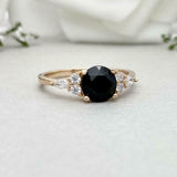 1.5ct Engagement Ring Round Cut Diamond Solitaire Petite 14k Yellow Gold Finish