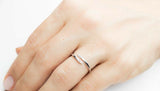 0.3ct Round Cut Diamond Engagement Ring Bypass Minimalist 14k White Gold Finish