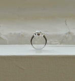 Halo Unique Engagement Ring 1.5ct Cushion Cut VVS1 Diamond 14k White Gold Finish