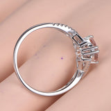 1.3ct Cushion Cut Peach Morganite Promise Engagement Ring 14k White Gold Finish