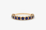 2.3ct Wedding Ring Band Round Cut Blue Sapphire Stackable 14k Rose Gold Finish