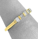 2.5ct Baguette Round Diamond Thin Minimalist Wedding Band 14K Yellow Gold Over