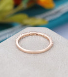 0.3ct Baguette Cut Simulated Diamond Minimalist Wedding Band 14k RoseGold Plated