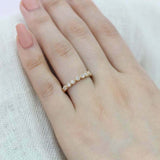 1ct Round Cut Diamond Wedding Band Milgrain Half Eternity 14k Yellow Gold Finish