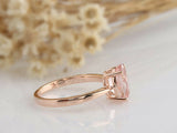 1.5ct Oval Peach Morganite Engagement Ring 4 Prong Solitaire 14k Rose Gold Over