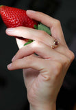 1ct Round Cut Pink Ruby Engagement Ring Leaf Vine Solitaire 14k Yellow Gold Over
