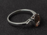 3ct Engagement Ring Oval Cut Peach Morganite Petite Solitaire 14k WhiteGold Over