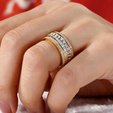 6Ct Radiant Cut Diamond Round Edges Eternity Wedding Band 14K Yellow Gold Finish