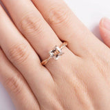 1ct Cushion Cut Morganite Infinity Solitaire Engagement Ring 14k RoseGold Finish