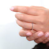 0.3ct Round Cut Moissanite Thin Dainty Half Eternity Band 14k White Gold Plated