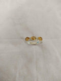2.5ct Wedding Band Oval Cut Citrine Stylish Three Stone 14k White Gold Finish