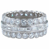 5ct Baguette Round Cut Diamond Cocktail Eternity Wedding Band 14k WhiteGold Over