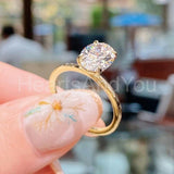 0.25ct Oval Simulated Diamond Solitaire Engagement Ring 14k White Gold Plated