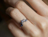 1.4ct Marquise Blue Tanzanite Engagement Ring 14k White Gold Finish Crown Tiara