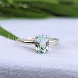 0.5ct Oval Cut Simulated Red Aquamarine Solitaire Ring 14k White Gold Plated