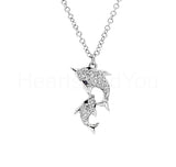 0.5ct Round Moissanite Mothers Day Fish Pendant 14k White Gold Plated NO CHAIN